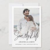 Eenvoudige chique bruiloft Bewaar de datum Fotokaa Save The Date (Voorkant)