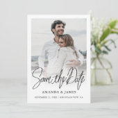 Eenvoudige chique bruiloft Bewaar de datum Fotokaa Save The Date (Staand voorkant)