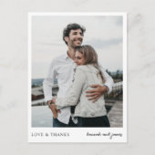 Eenvoudige chique bruiloft dank u Briefkaart met f (Voorkant)