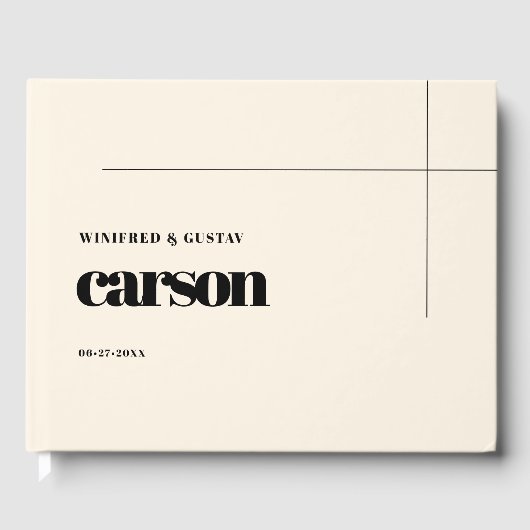 Eenvoudige chique bruiloft gastenboek (Voorkant)