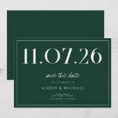 Eenvoudige chique bruiloft niet-foto opslaan van d save the date (Voorkant / Achterkant)