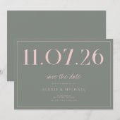 Eenvoudige chique bruiloft niet-foto opslaan van d save the date (Voorkant / Achterkant)