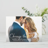 Eenvoudige chique bruiloft Wijzig de datum Kaart (Staand voorkant)