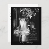 Eenvoudige chique budget foto bruiloft dank u kaar (Voorkant / Achterkant)