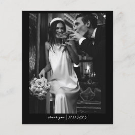 Eenvoudige chique budget foto bruiloft dank u kaar