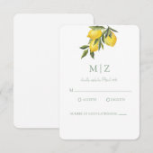 Eenvoudige chique Citrus RSVP-kaart RSVP Kaartje (Voorkant / Achterkant)