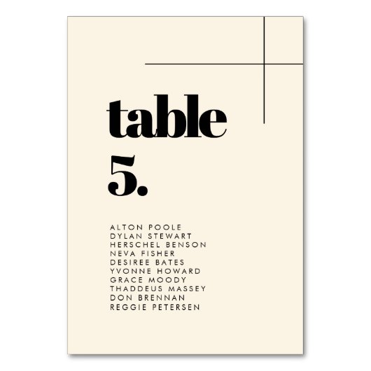 Eenvoudige chique crème bruiloft zitkaart kaarten (Voorkant)