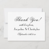 Eenvoudige chique elegante witte bruiloft bedankkaart (Voorkant)