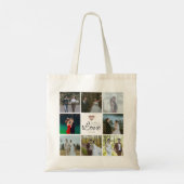 Eenvoudige chique foto collage raster liefde hart tote bag (Achterkant)