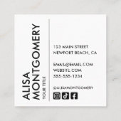 Eenvoudige chique foto vierkante visitekaartje (Achterkant)