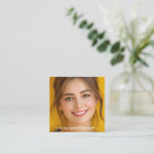 Eenvoudige chique foto vierkante visitekaartje (Staand voorkant)