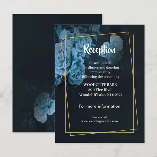 Eenvoudige chique gouden geometrische Lijst ontvan Aankondigingskaart (Voorkant / Achterkant)