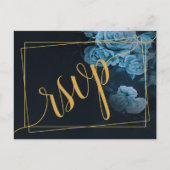 Eenvoudige chique gouden geometrische Lijst RSVP-u Uitnodiging Briefkaart (Voorkant)