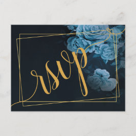 Eenvoudige chique gouden geometrische Lijst RSVP-u Uitnodiging Briefkaart