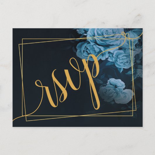 Eenvoudige chique gouden geometrische Lijst RSVP-u Uitnodiging Briefkaart (Voorkant)