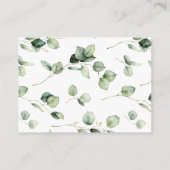 Eenvoudige chique groen eucalyptus bruiloft RSVP Informatiekaartje (Achterkant)