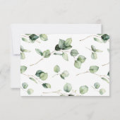 Eenvoudige chique groen eucalyptus bruiloft RSVP K Kaart (Achterkant)
