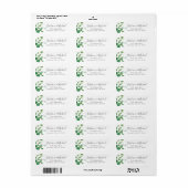 Eenvoudige chique groene bladeren aangepaste retou etiket (Full Sheet)