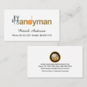 Eenvoudige chique Handyman Signage Visitekaartje (Voorkant / Achterkant)