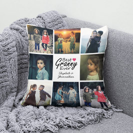 Eenvoudige chique hart foto collage beste oma ooit kussen