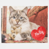 Eenvoudige chique huisdier foto gepersonaliseerde  fleece deken (Voorkant (Horizontaal))