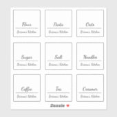 Eenvoudige chique keuken & pantry potje label (Vel)