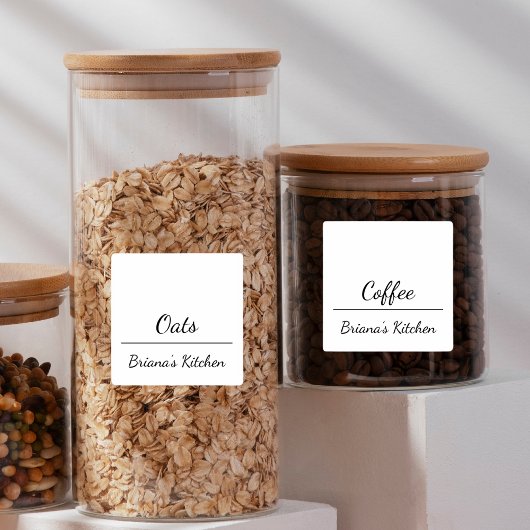 Eenvoudige chique keuken & pantry potje label