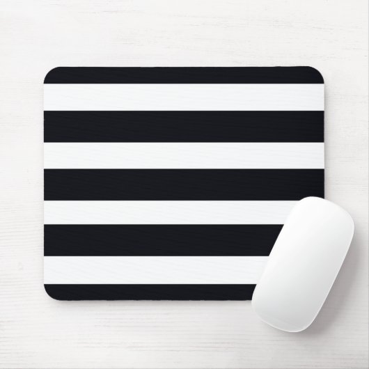 Eenvoudige chique klassieke zwart-wit gestreepte c muismat (Met muis)