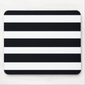 Eenvoudige chique klassieke zwart-wit gestreepte c muismat (Voorkant)