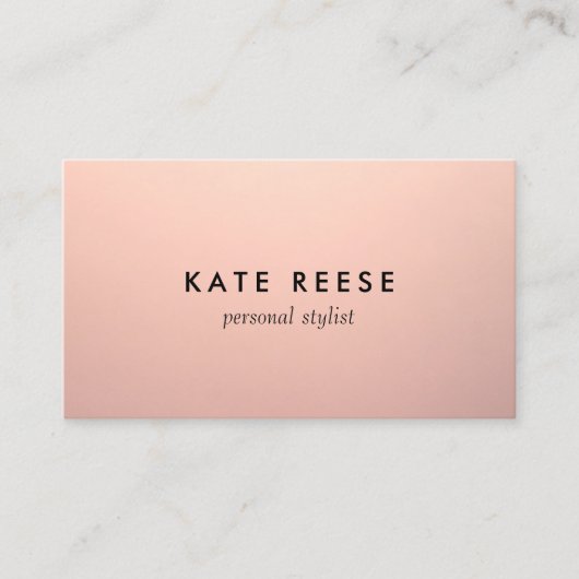 Eenvoudige chique koperen Roos gouden professionel Visitekaartje (Voorkant)