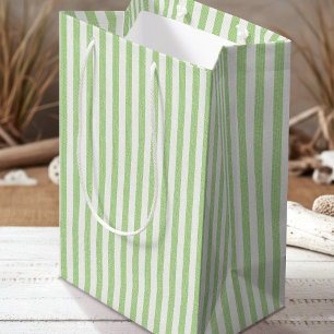 Eenvoudige chique linnen uitstraling gestreepte pa medium cadeauzakje