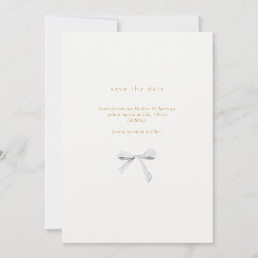 Eenvoudige chique lintboog | Off White Sla de datu Kaart (Achterkant)