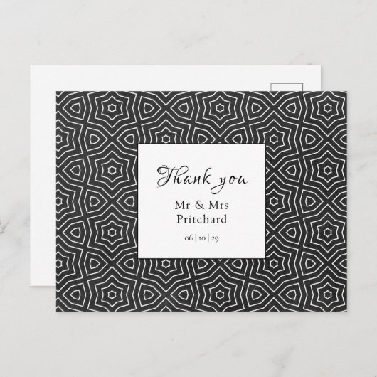 Eenvoudige chique Marokkaanse bruiloft dank u Briefkaart (Voorkant / Achterkant)
