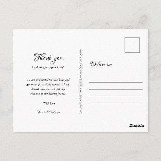 Eenvoudige chique Marokkaanse bruiloft dank u Briefkaart (Achterkant)