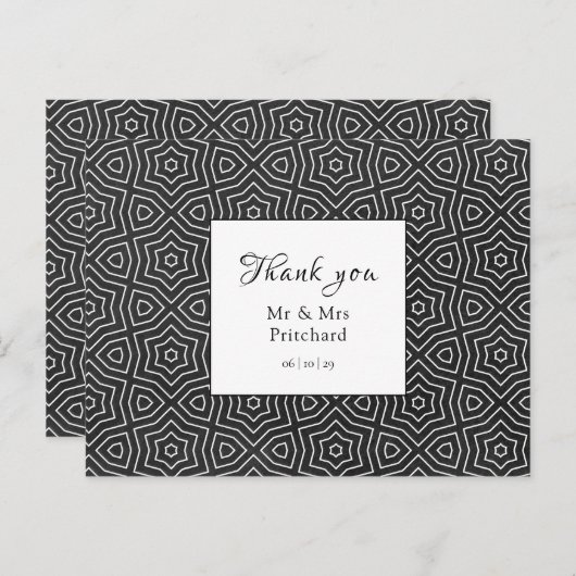 Eenvoudige chique Marokkaanse bruiloft dank u Briefkaart (Voorkant / Achterkant)