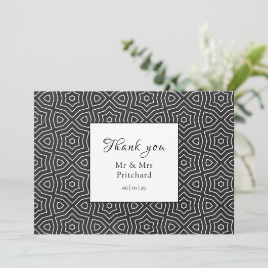 Eenvoudige chique Marokkaanse dank u Bedankkaart (Staand voorkant)