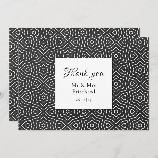 Eenvoudige chique Marokkaanse dank u Bedankkaart (Voorkant / Achterkant)