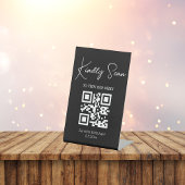 Eenvoudige chique minimale QR code bruiloft menu z Reclamebord Met Voetstuk