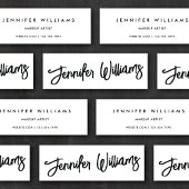 Eenvoudige chique minimalist + kalligrafie script  mini visitekaartje