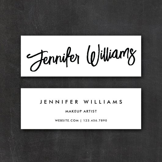 Eenvoudige chique minimalist + kalligrafie script  mini visitekaartje