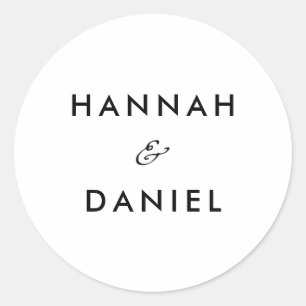 Eenvoudige chique minimalistische aangepaste namen ronde sticker