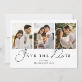 Eenvoudige chique minimalistische fotocollage brui save the date (Voorkant)
