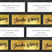 Eenvoudige chique minimalistische scriptnaam goud  mini visitekaartje