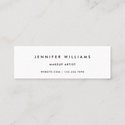 Eenvoudige chique minimalistische scriptnaam goud  mini visitekaartje (Achterkant)