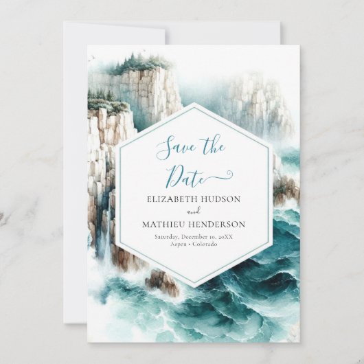 Eenvoudige chique nautische bruiloft save the date (Voorkant)