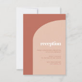 Eenvoudige chique perzik terracotta boog ontvangst kaart (Voorkant)