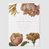 Eenvoudige chique rustieke bloemenbruiloft vellum uitnodigingen (Voorkant)