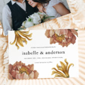 Eenvoudige chique rustieke bloemenfoto bruiloft save the date