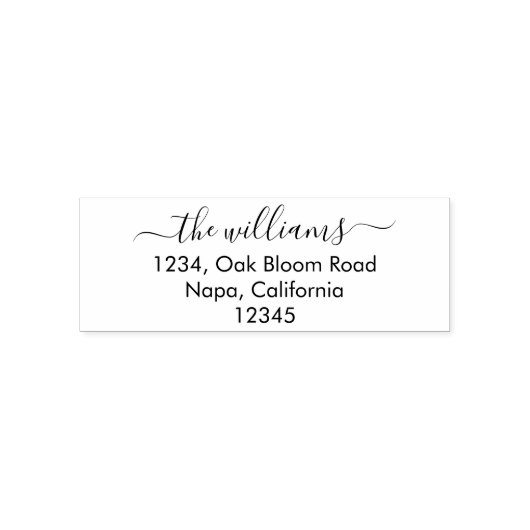 Eenvoudige chique script gepersonaliseerde rubbere  zelfinktende stempel (Design)