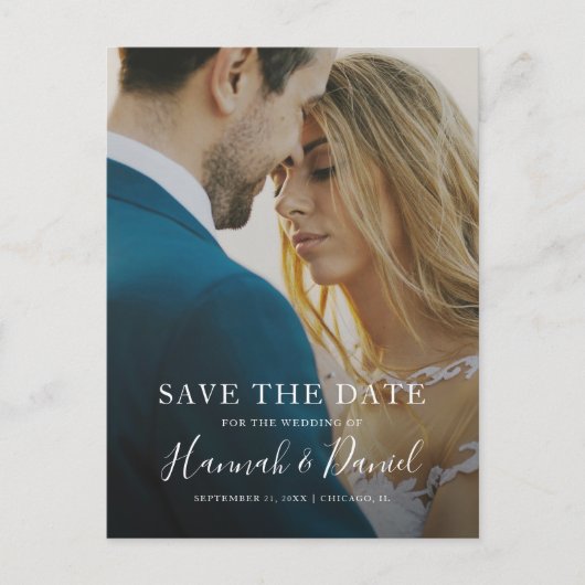 Eenvoudige chique Sjabloon Save the Date Photo Bri (Voorkant)